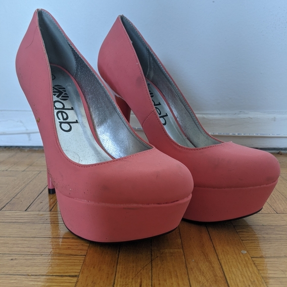 Suede Pink Heels Pumps Size 7 - Picture 2 of 2
